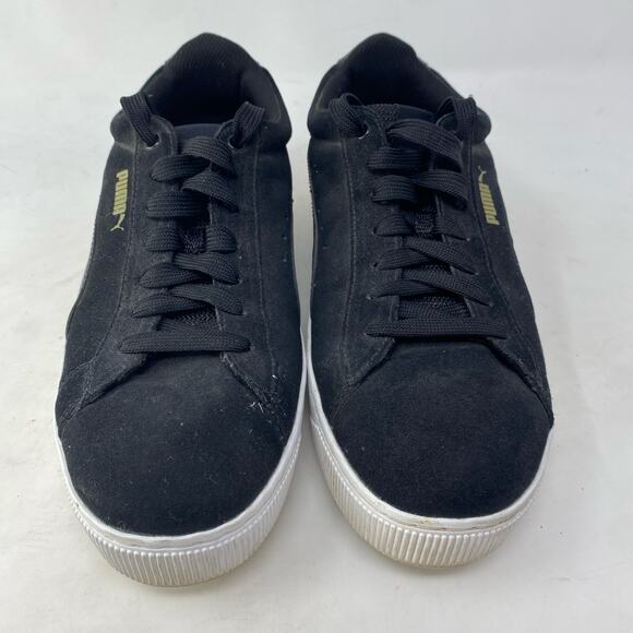 Puma Vikky Platform Sneakers Black Suede Shoes Womens Size 10 - Picture 3 of 8
